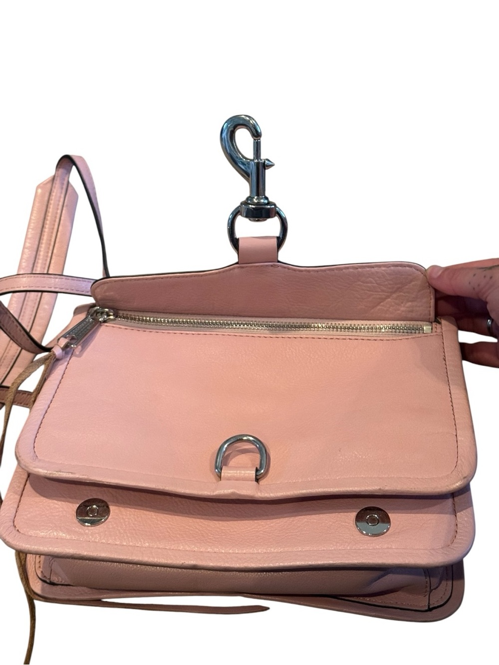 Rebecca Minkoff Blush Pink M.A.C Bowery Crossbody Leather Bag - Picture 4 of 11
